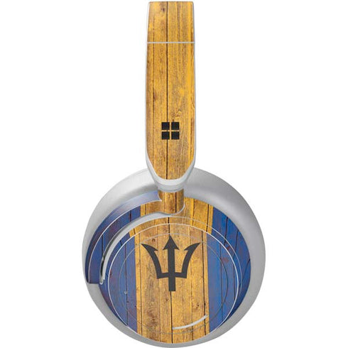 Barbados Flag Dark Wood Surface Headphones Skin